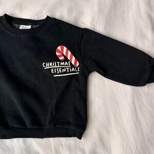 Zara Kids Black Christmas Sweatshirt